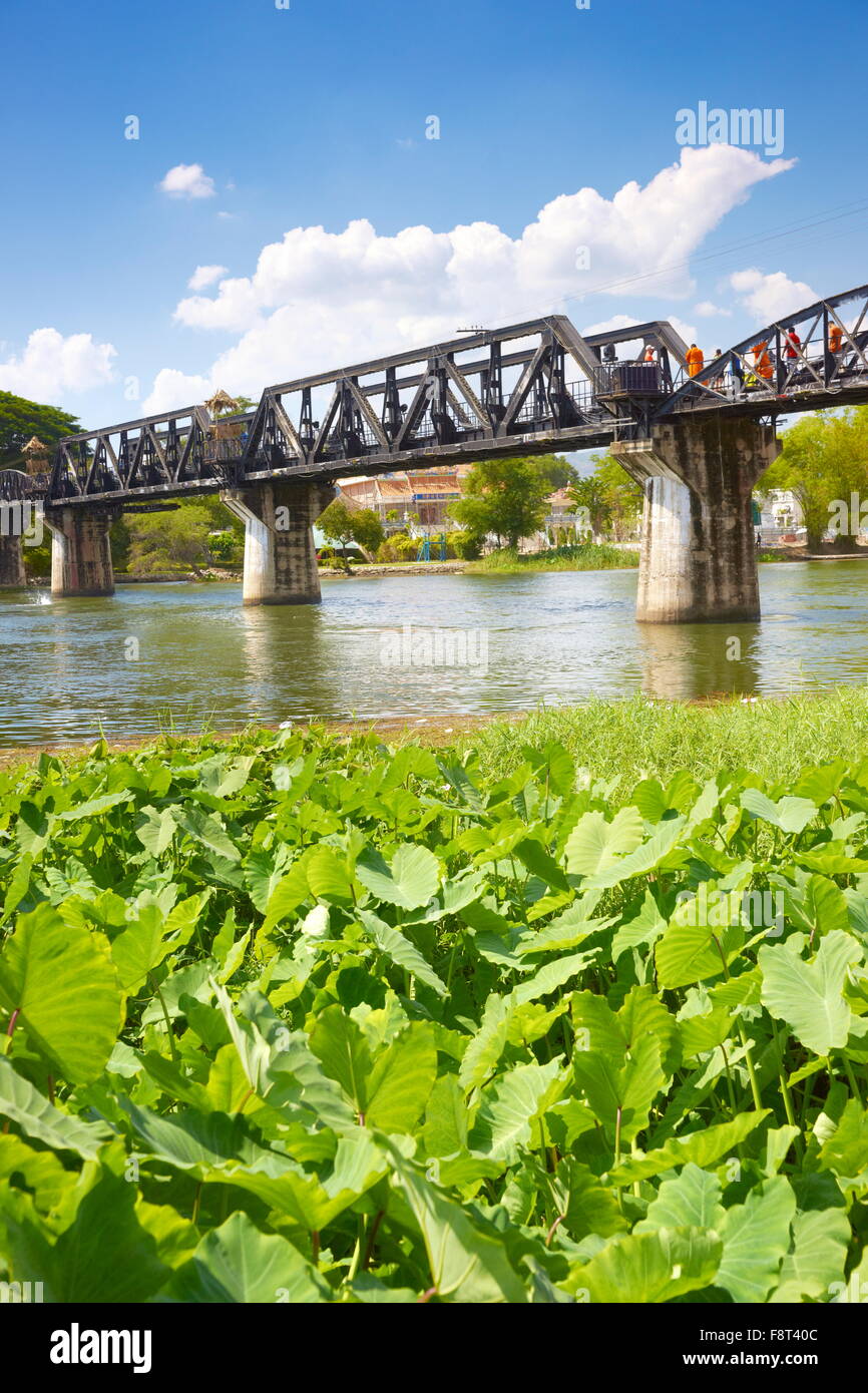 Thailand - Kanchanaburi, Brücke über den River Kwai Stockfoto