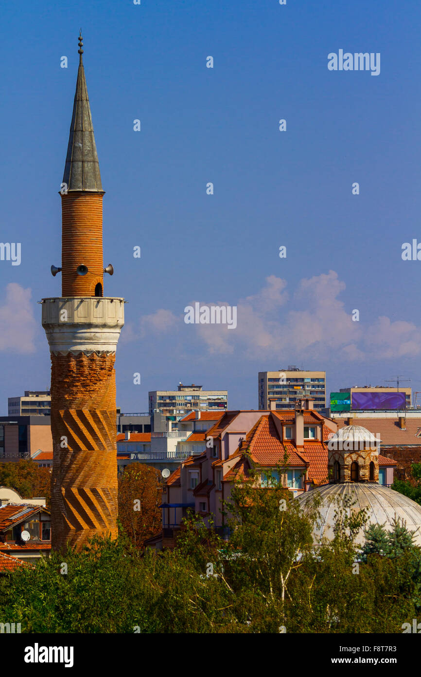 Das Minarett einer Moschee in Bulgarien in Plovdiv Stockfoto