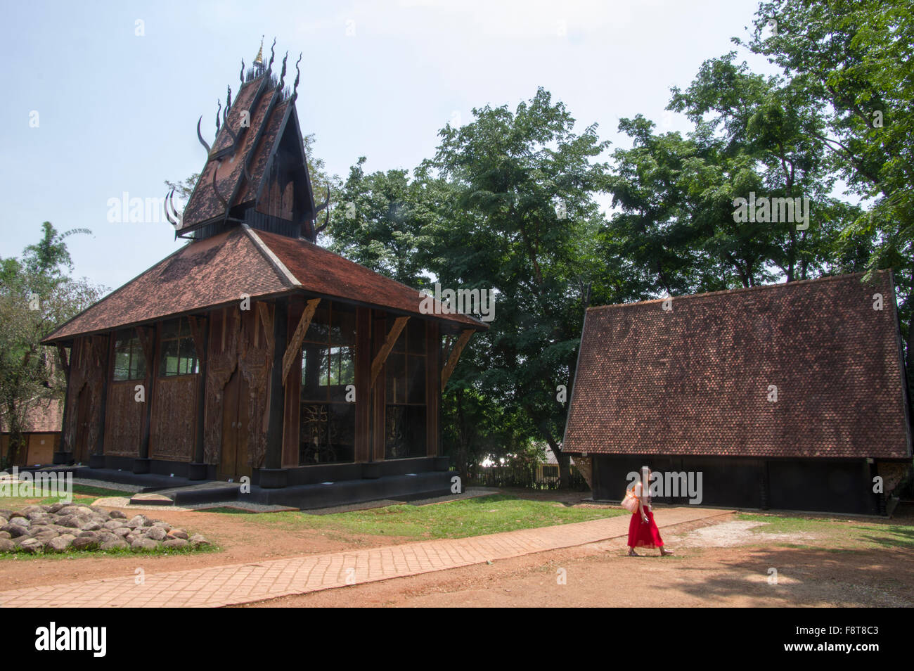 Seltsame und wunderbare Baan Dam (Black House) Chiang Rai, vom thailändischen Künstler Thawan Duchanee geschaffen, Stockfoto