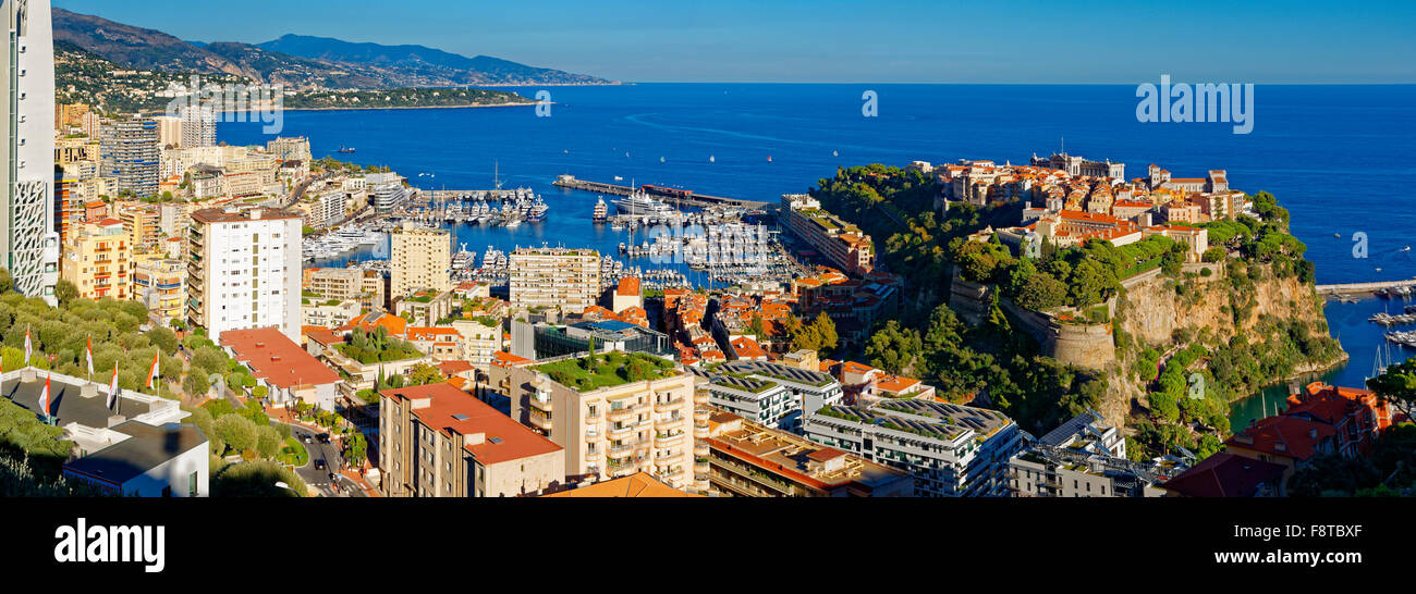 Monaco, über Blick auf den Königspalast Stockfoto
