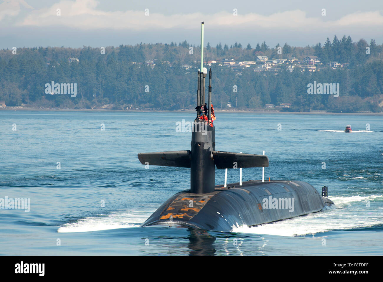 Raketen uBoot USS Henry M. Jackson (SSBN730) Transite der Hood Canal, wie er nach Hause