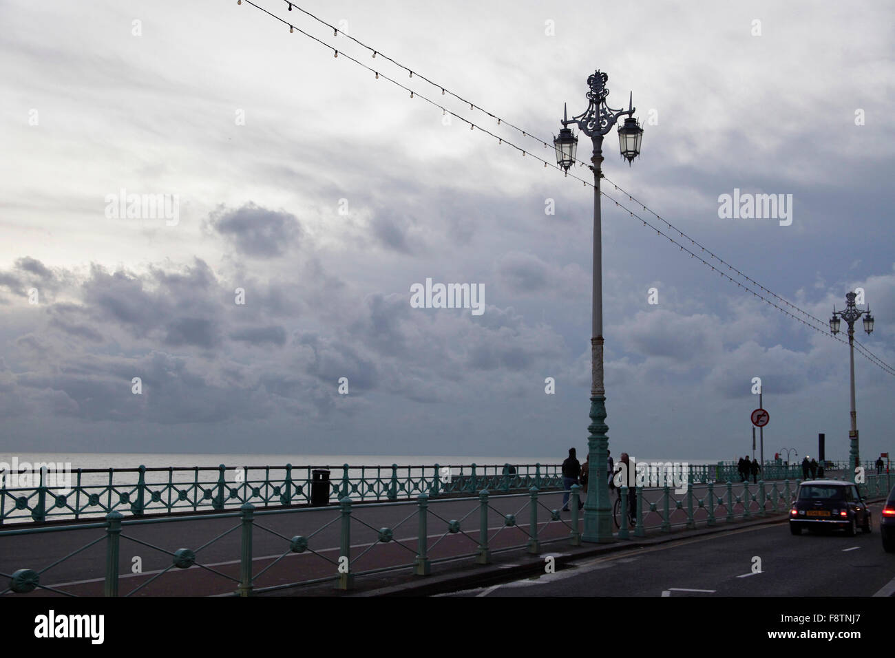 Promenade in Brighton, UK. Winter-Eindruck. Stockfoto