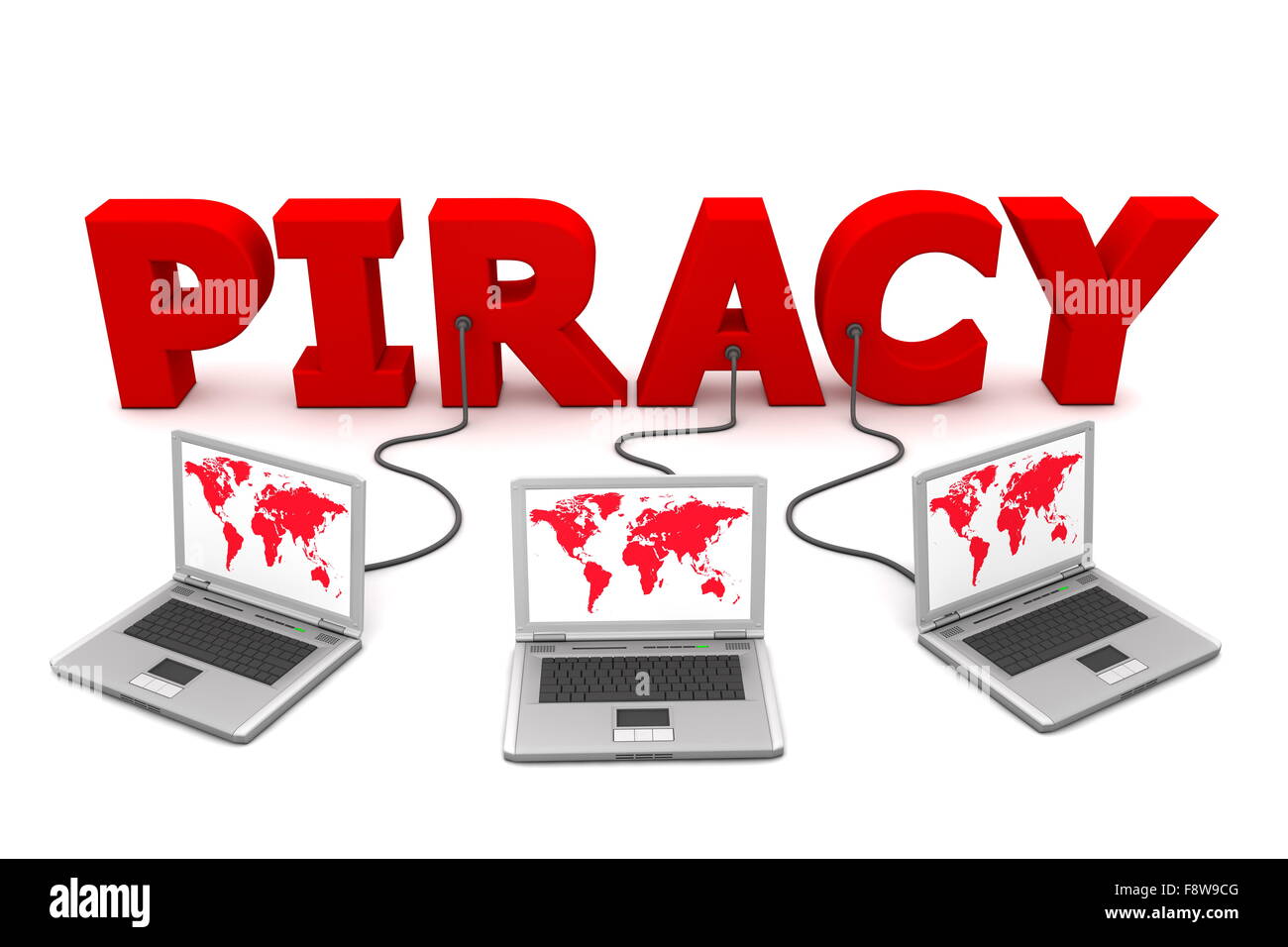 Multiple rote Piraterie verdrahtet Stockfoto