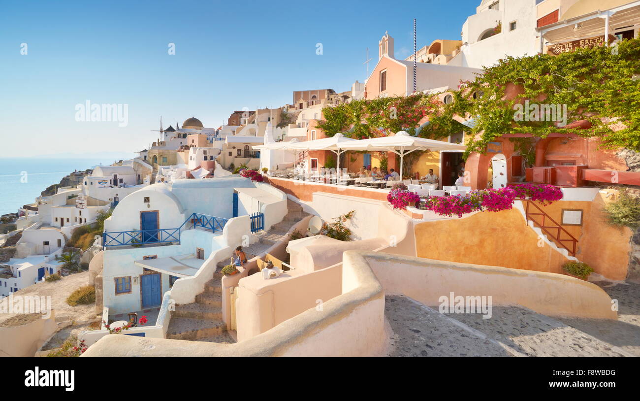 Stadt Oia, Santorini Caldera Kykladen, Griechenland Stockfoto