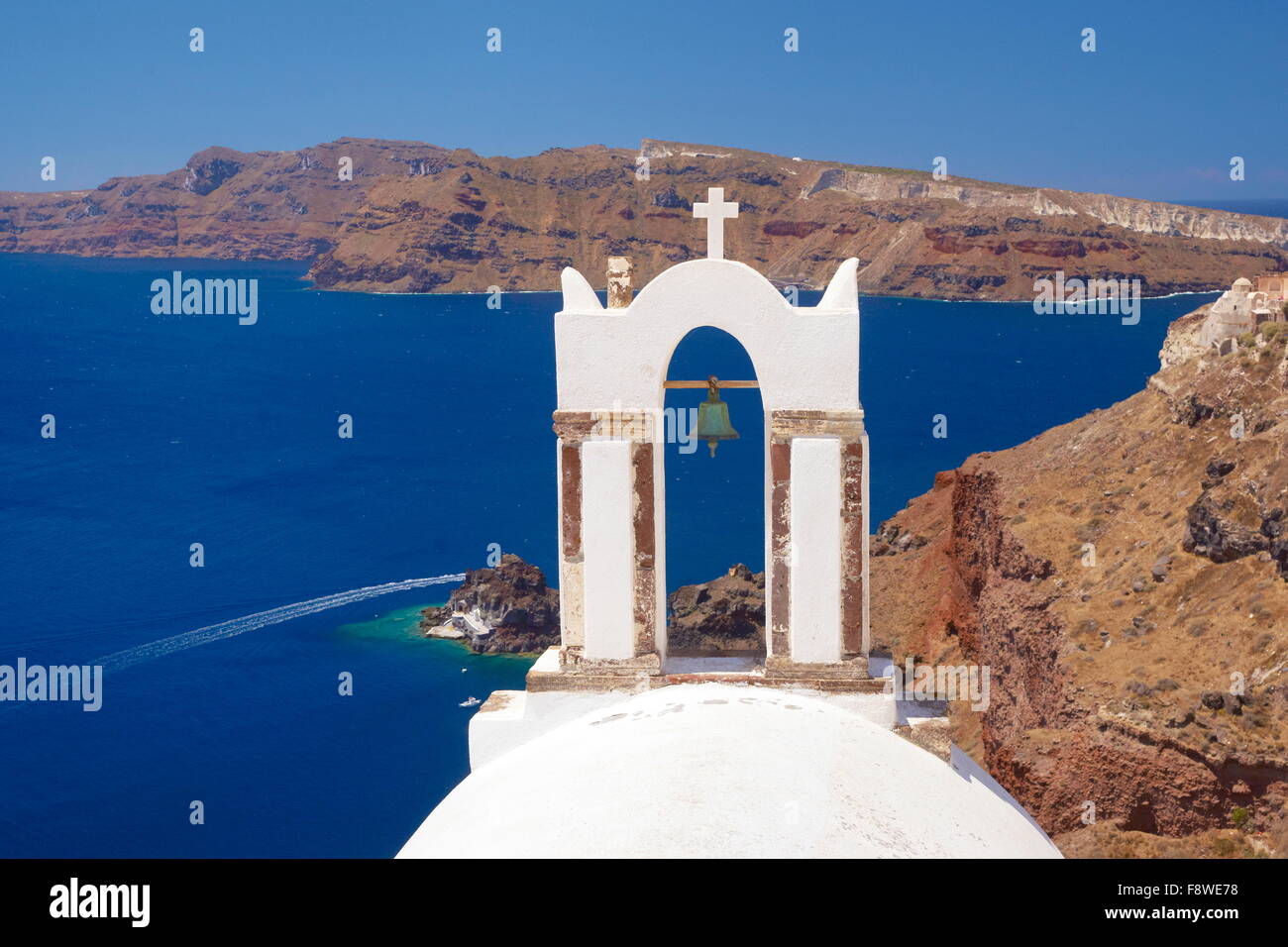 Oia Stadt, Insel Santorin, Griechenland Stockfoto