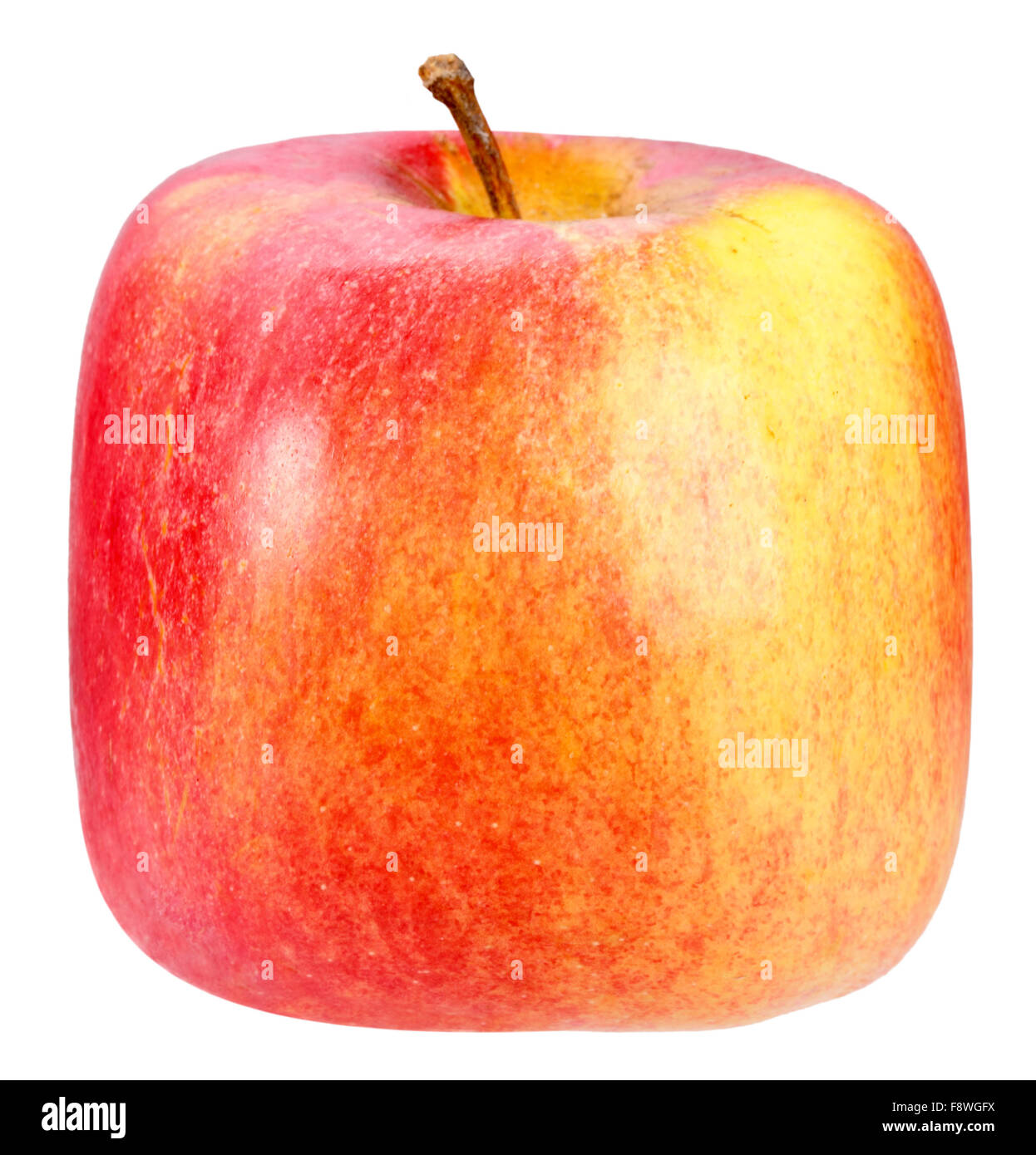 Einzelne quadratische rot-gelb-Apfel Stockfoto