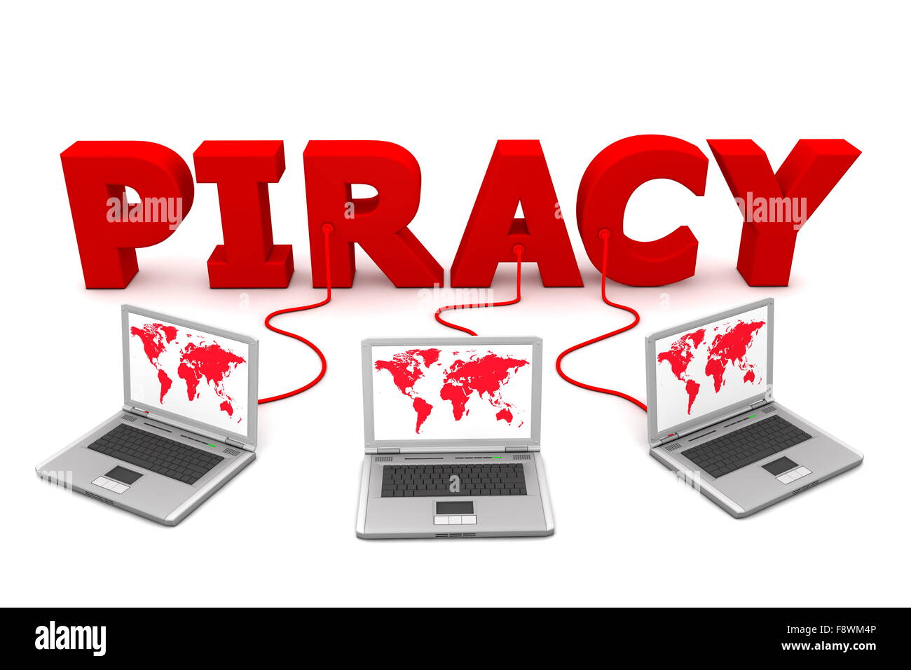 Multiple verkabelt rot an rot-Piraterie Stockfoto