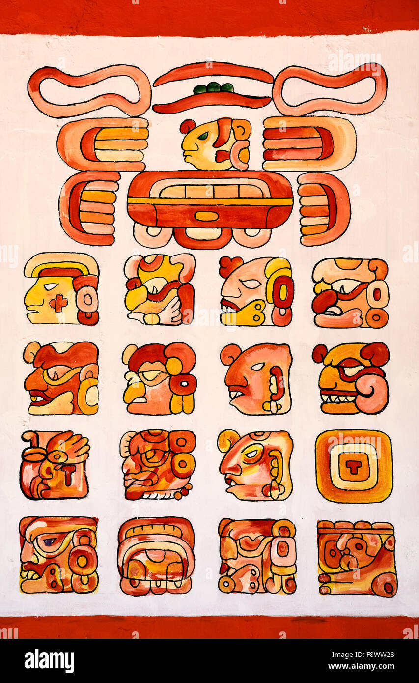 Maya-Alphabete Stockfoto