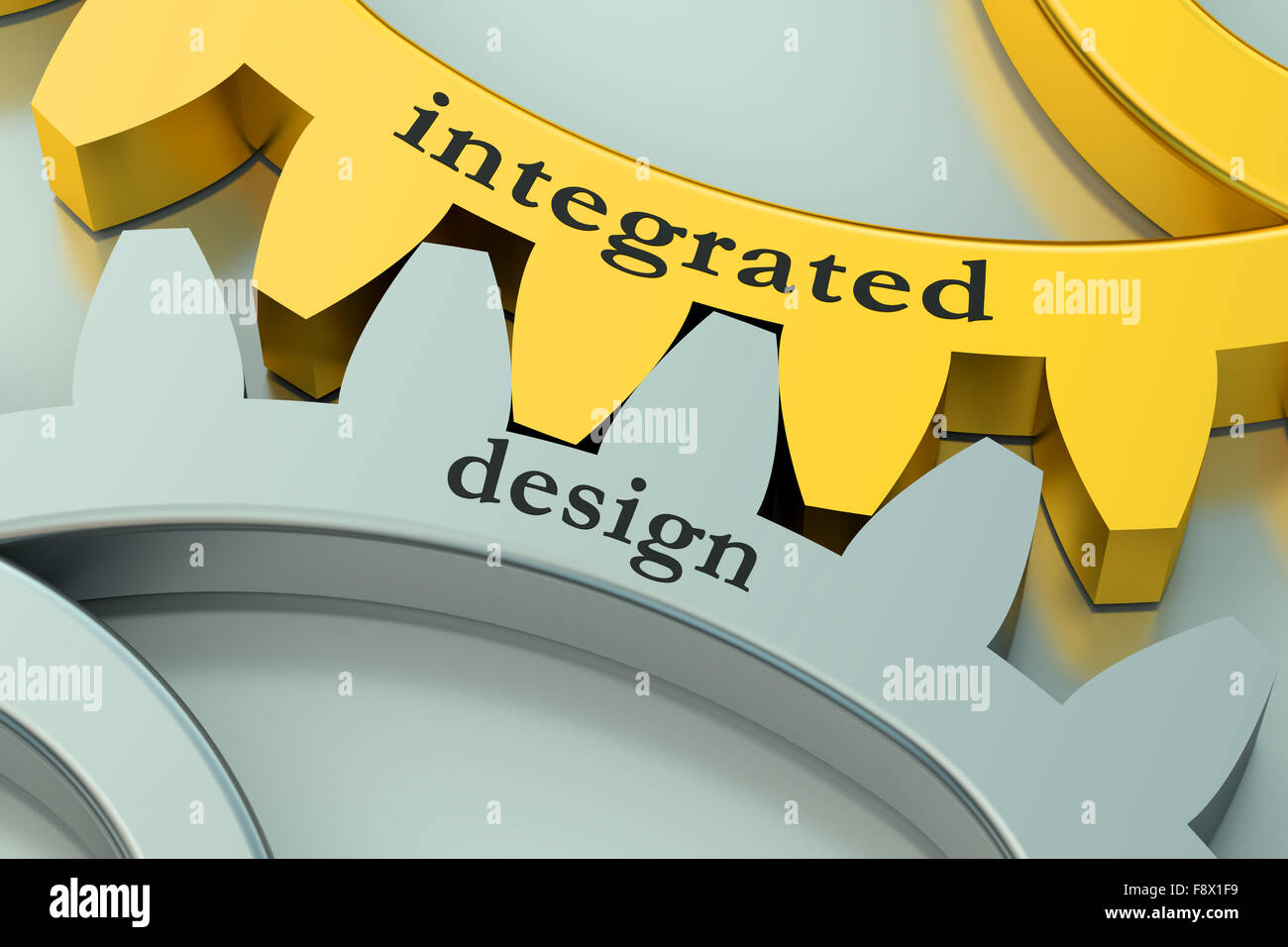 integrierte Design-Konzept auf die Zahnräder Stockfoto