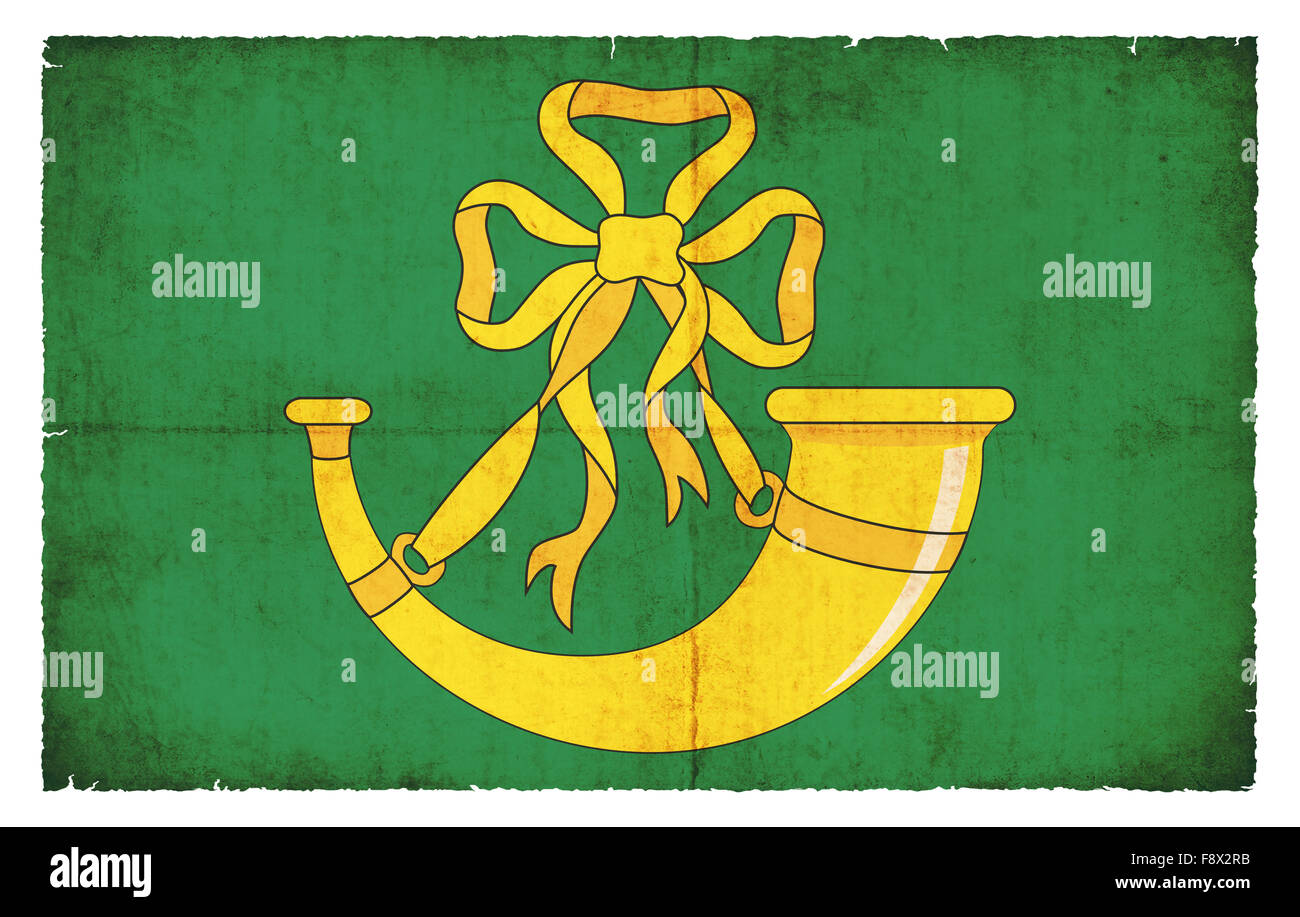 Flagge der britischen Grafschaft Huntingdonshire im Grunge-Stil erstellt Stockfoto