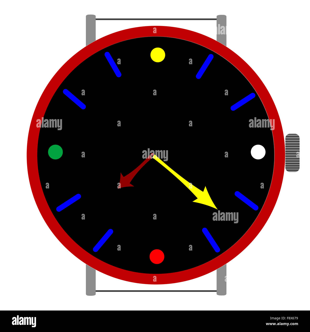 Uhr in Farben Stockfoto