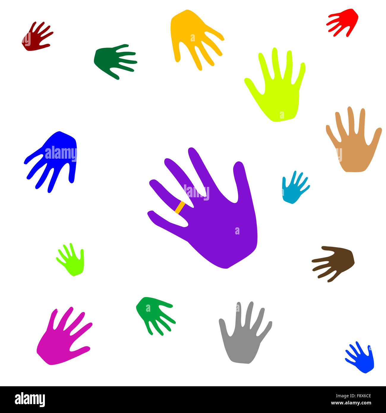 farbige Hände Stockfoto