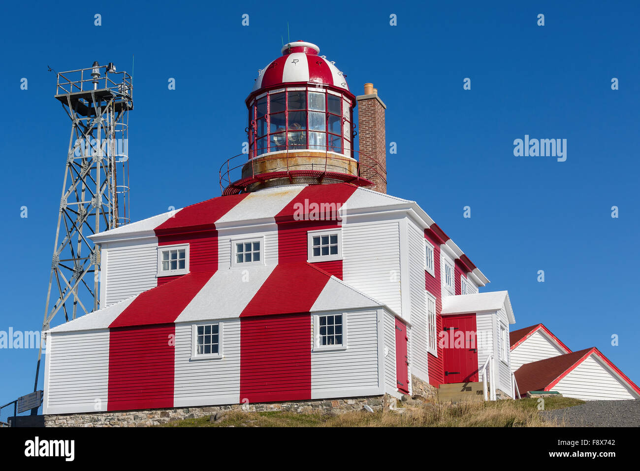 Der historische Leuchtturm Cape Bonavista in Neufundland, Kanada Stockfoto