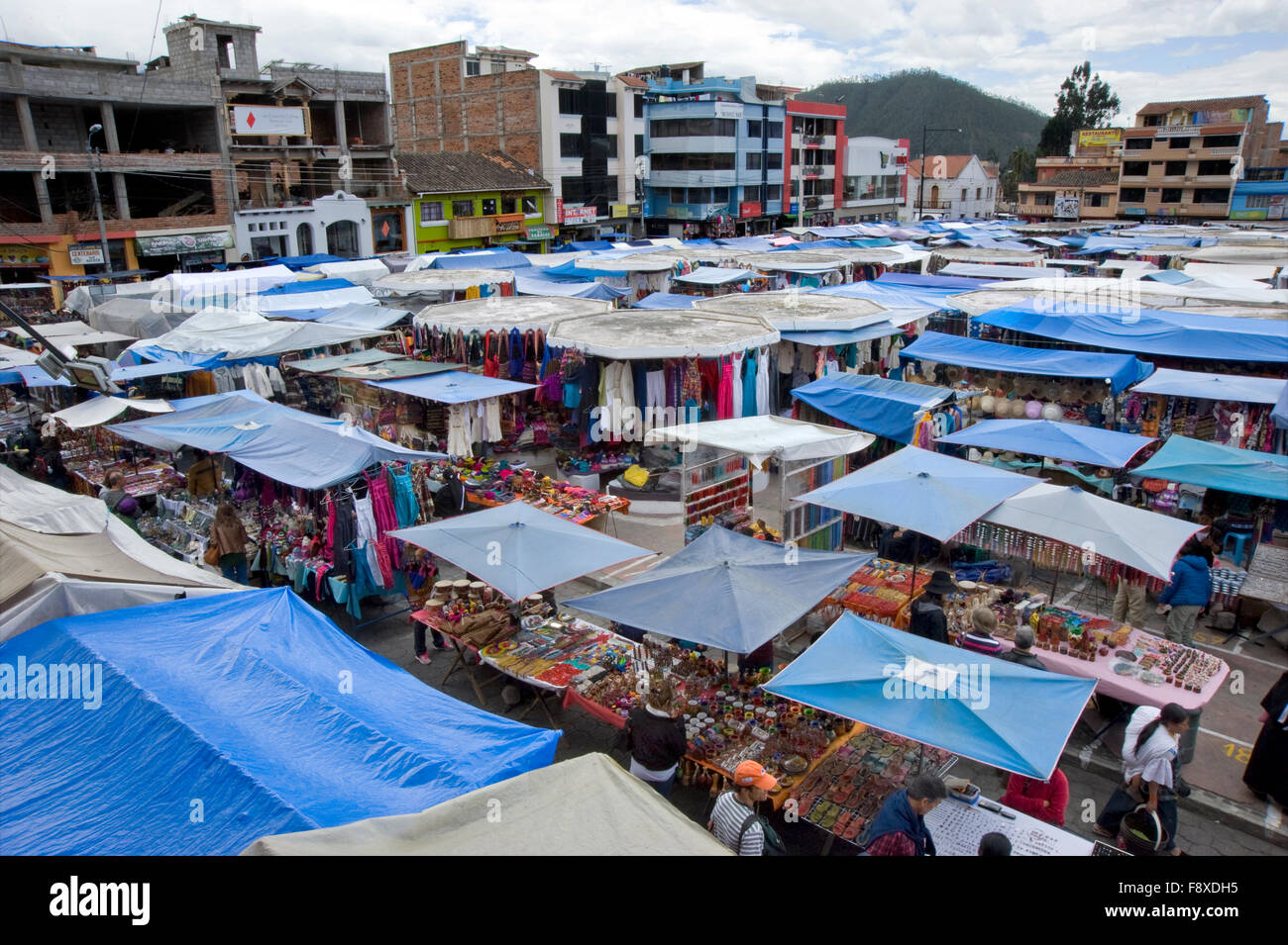 Bunter Markt in Otavalo, Ecuador Stockfoto