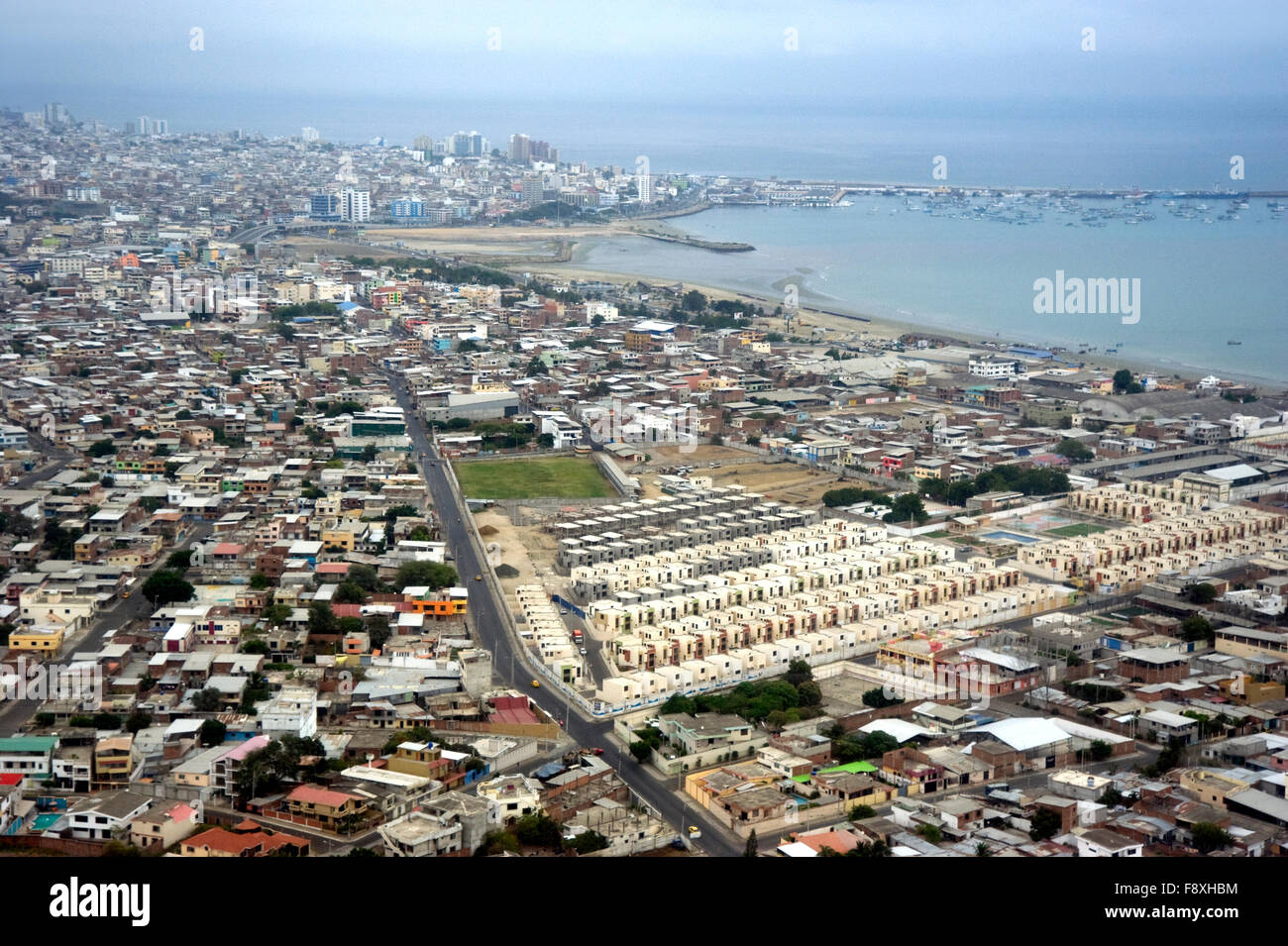 Luftaufnahme der Küste in Manta, Ecuador Stockfoto
