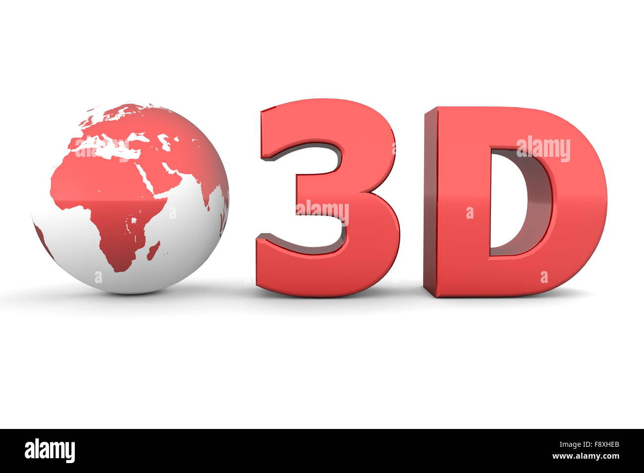 Globale 3D - Metallic-rot Stockfoto