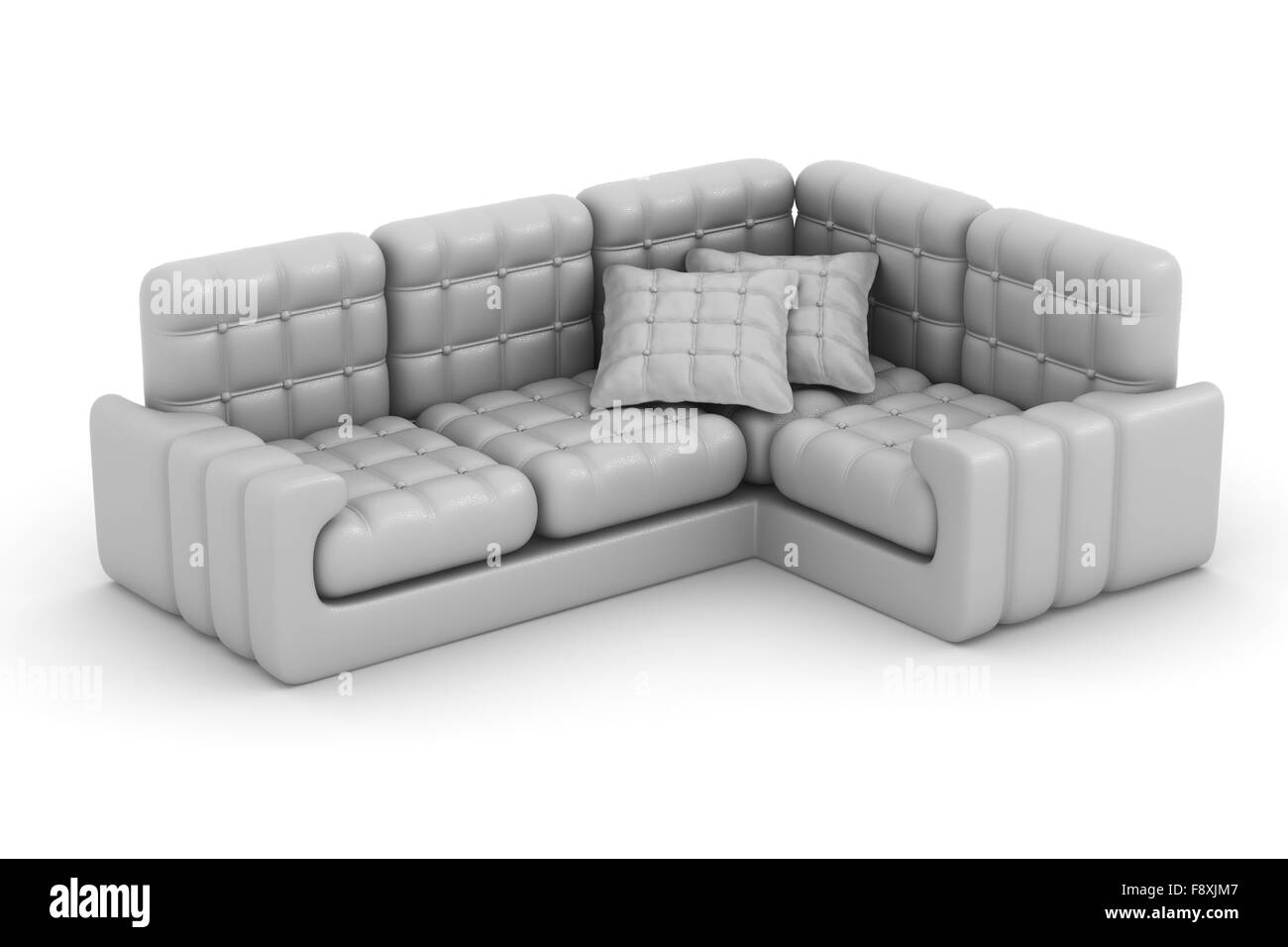 Isolierte Ledersofa. Ein Interieur. 3D-Bild. Stockfoto
