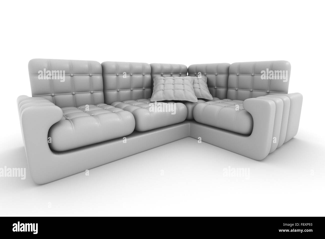 Isolierte Ledersofa. Ein Interieur. 3D-Bild. Stockfoto