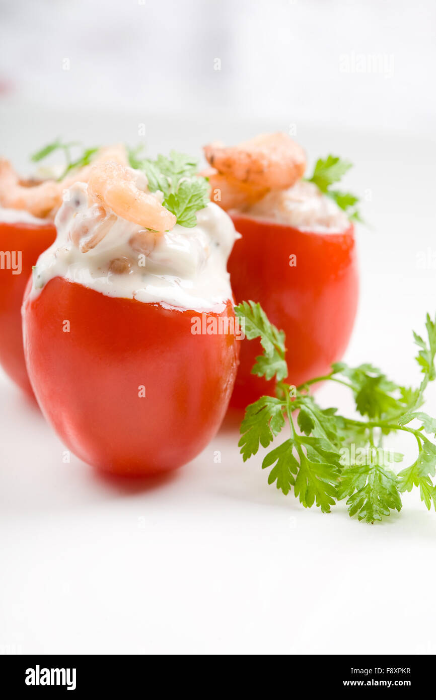 Lecker gefüllte Tomaten Stockfoto
