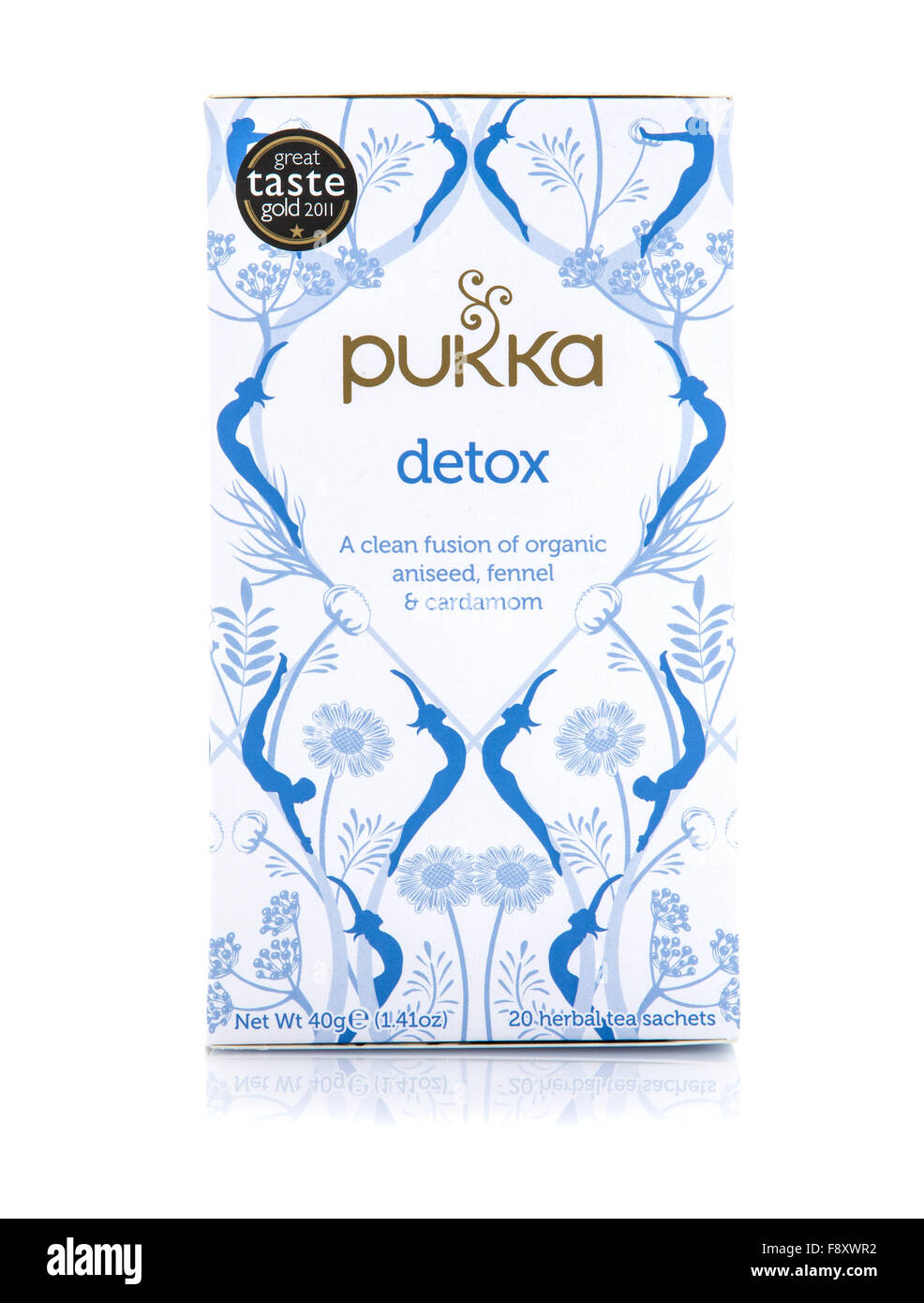 Paket von Pukka Detox Tee mit Bio Anis Fenchel und Kardamom Stockfoto