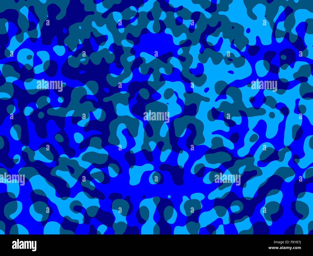 Armee/Militär Camouflage Hintergrund auf blauem Hintergrund Stockfoto