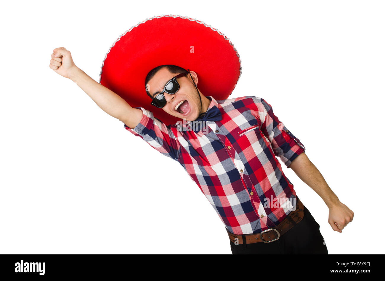 Lustige Mexikaner mit Sombrero im Konzept Stockfotografie Alamy