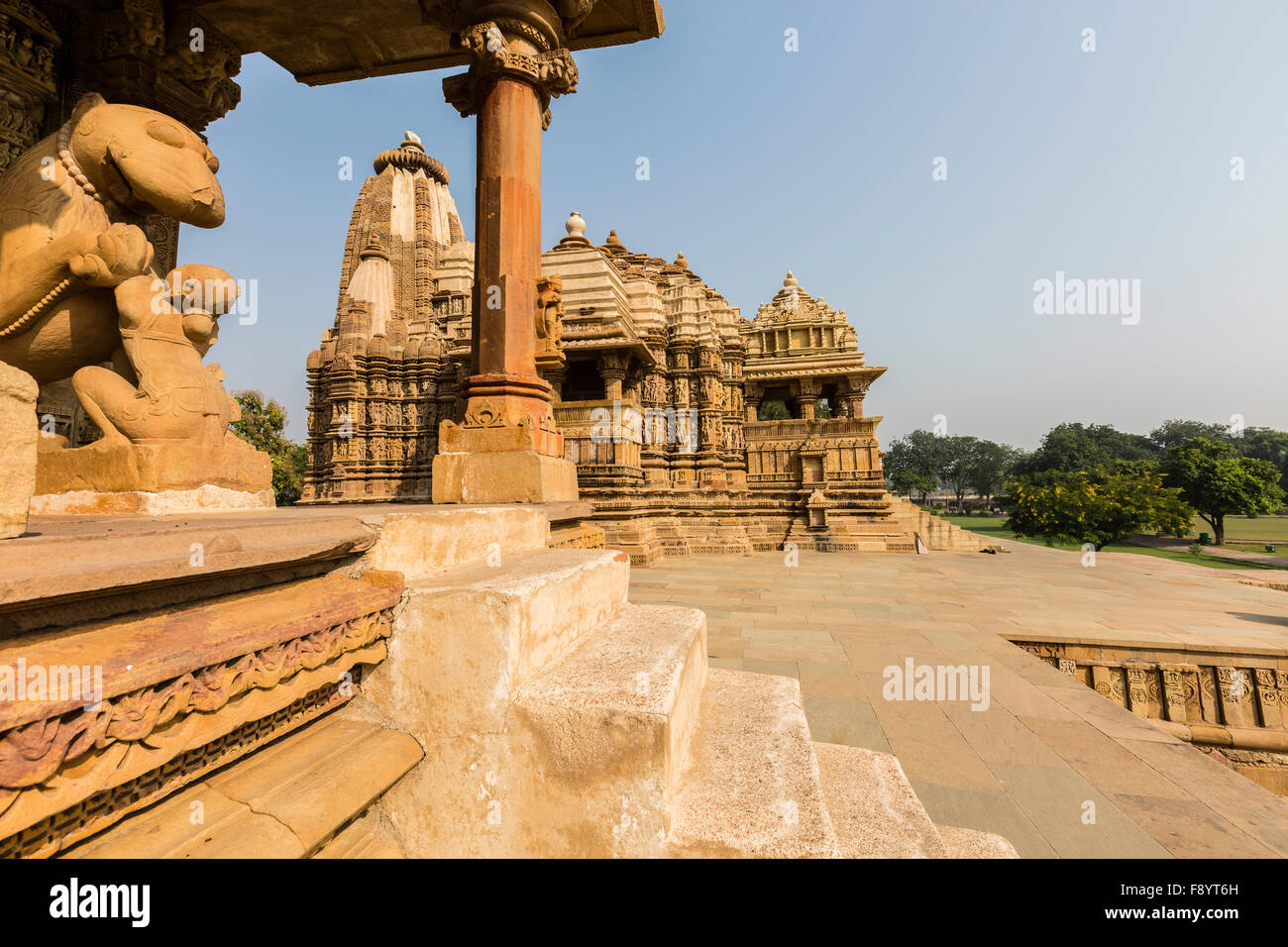 Die UNESCO erkannte Tempel in Khajuraho, Madhya Pradesh, Indien Stockfoto
