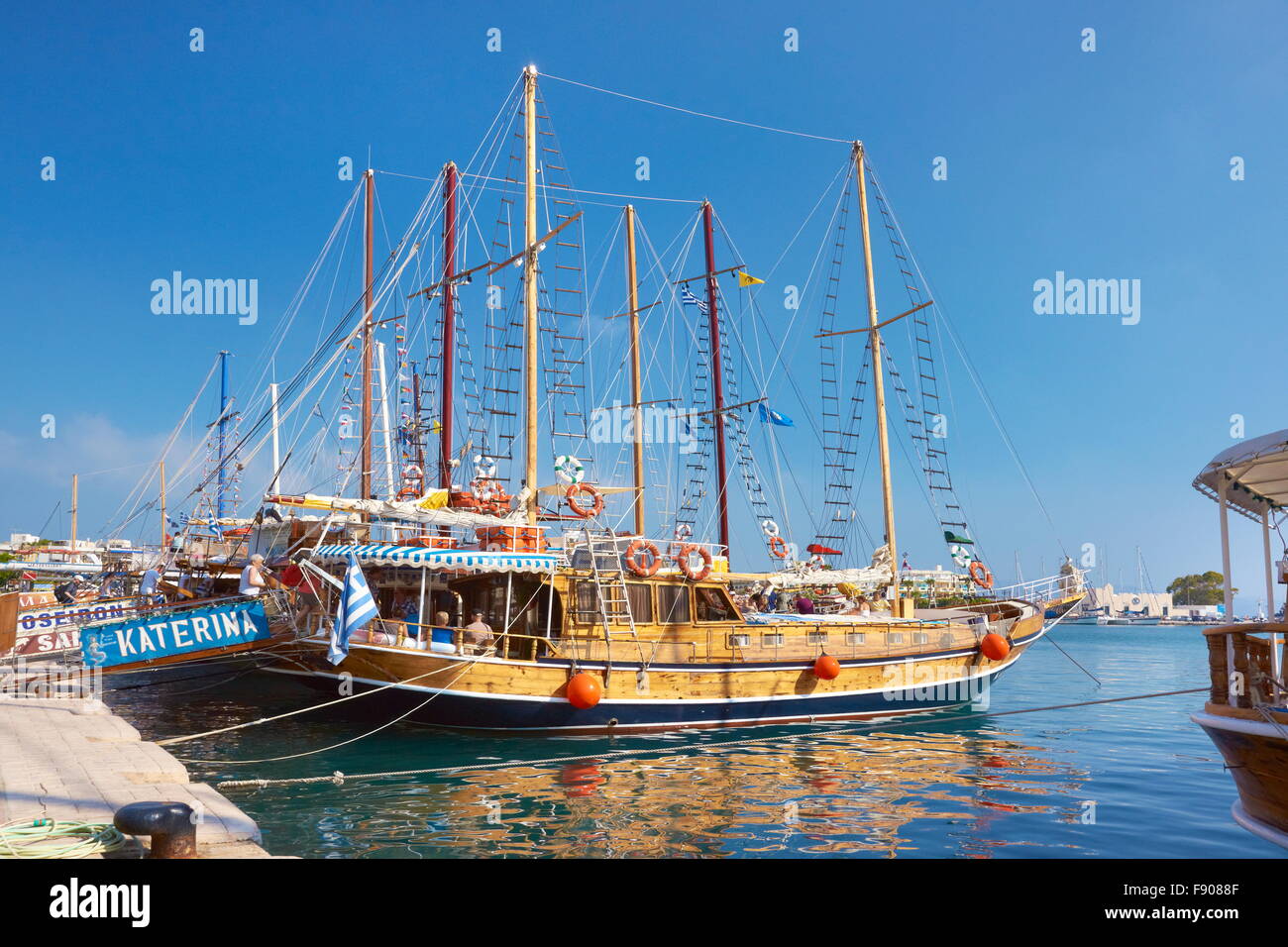 Hafen von Kos Stadt, Kos, Dodekanes, Griechenland Stockfoto