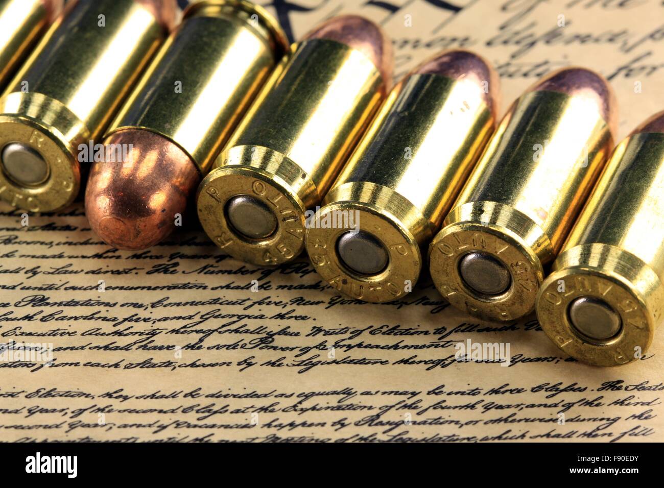 Munition zur US-Verfassung - das Recht, Waffen zu tragen Stockfoto