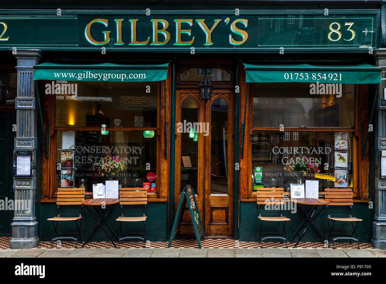 Die Gilbey Restaurant, High Street, Eton, Berkshire, Großbritannien Stockfoto