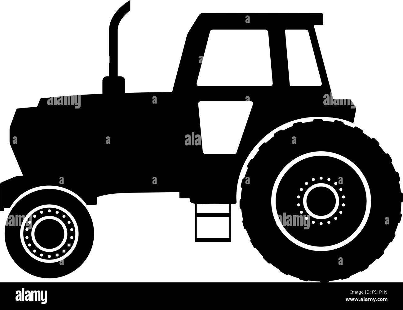 Schwarze Silhouette eines Traktors. Vektor-Illustration. Stock Vektor