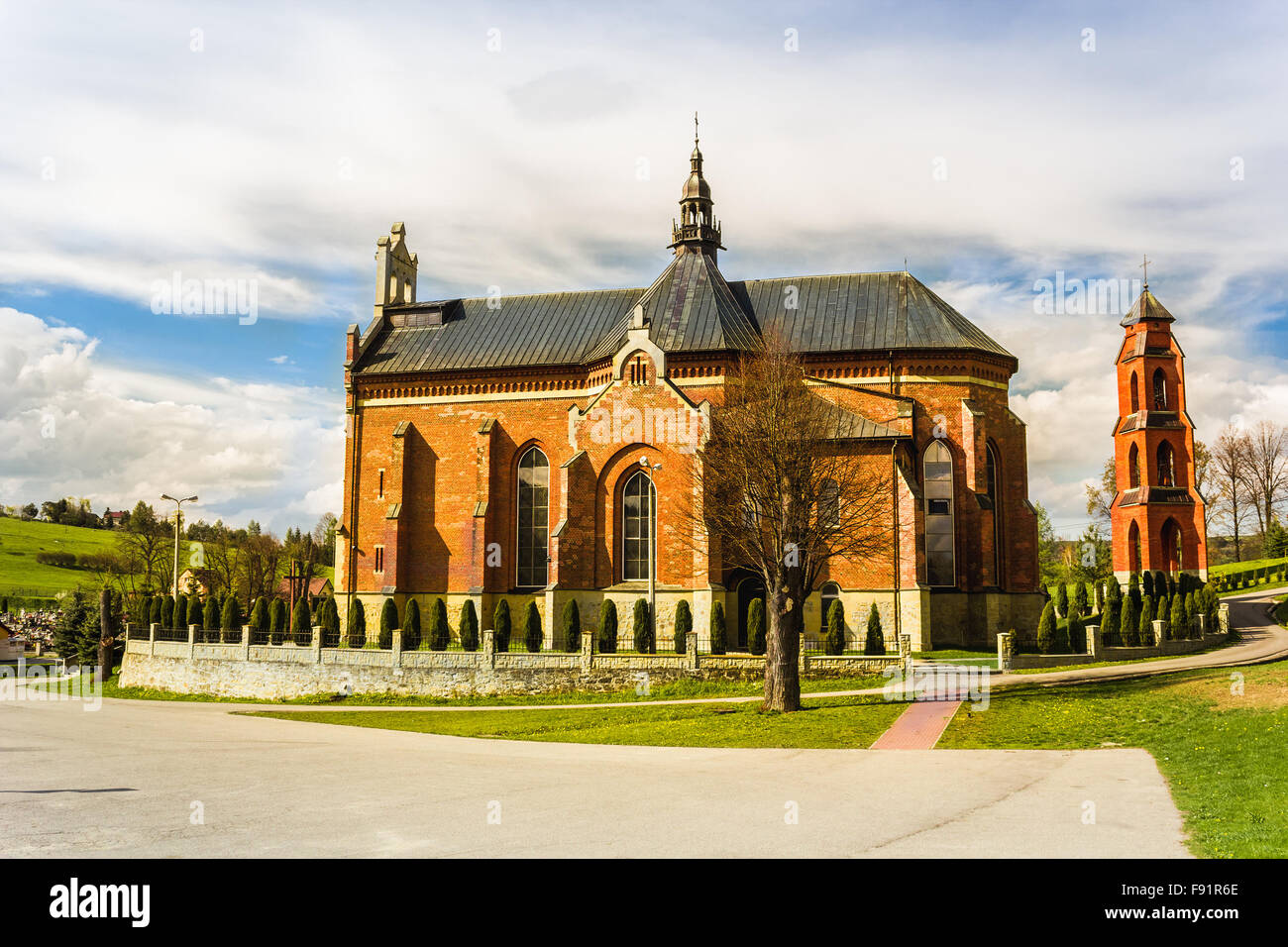 Lateinische Kirche. St. Nikolaus Kirche in Przyszowa, Polen. Stockfoto