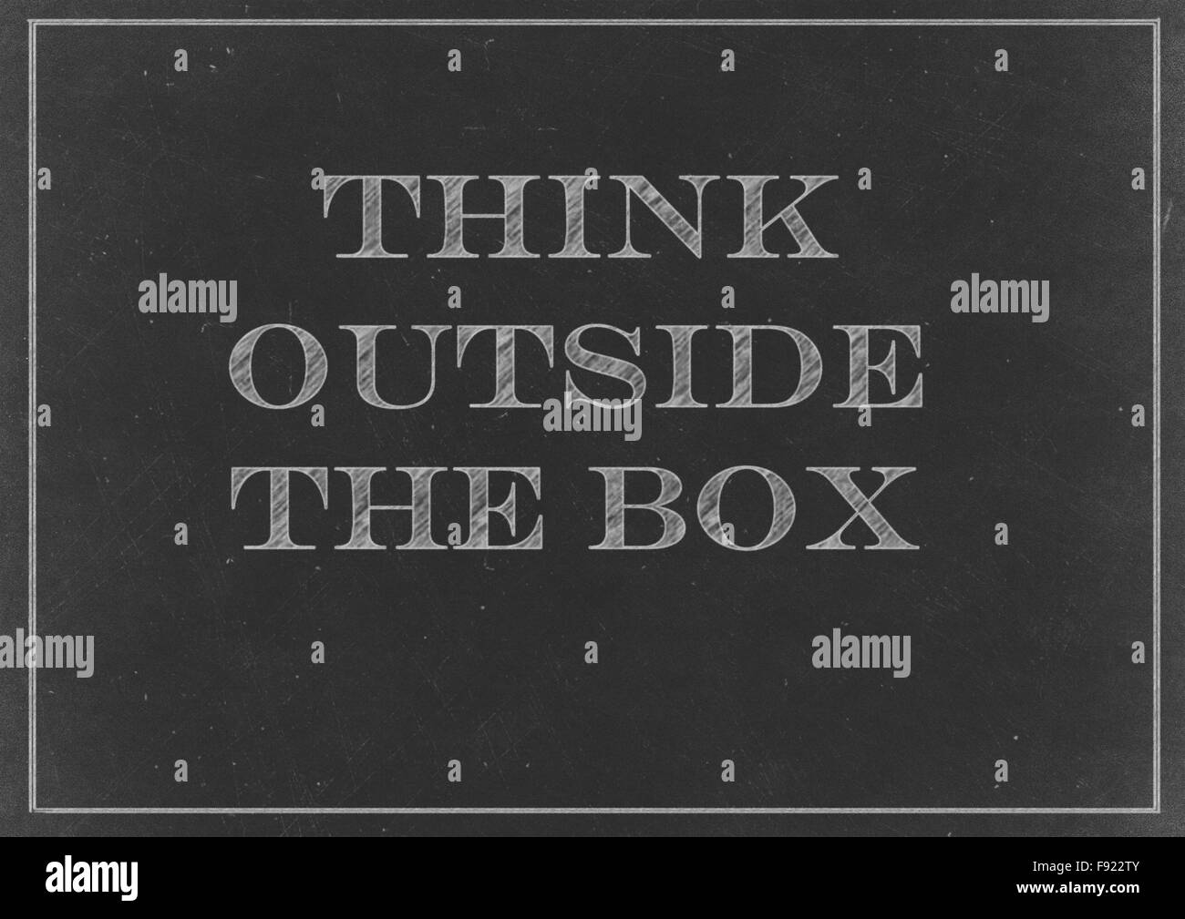 Kreidezeichnung - Konzept von "Think outside the Box" Stockfoto