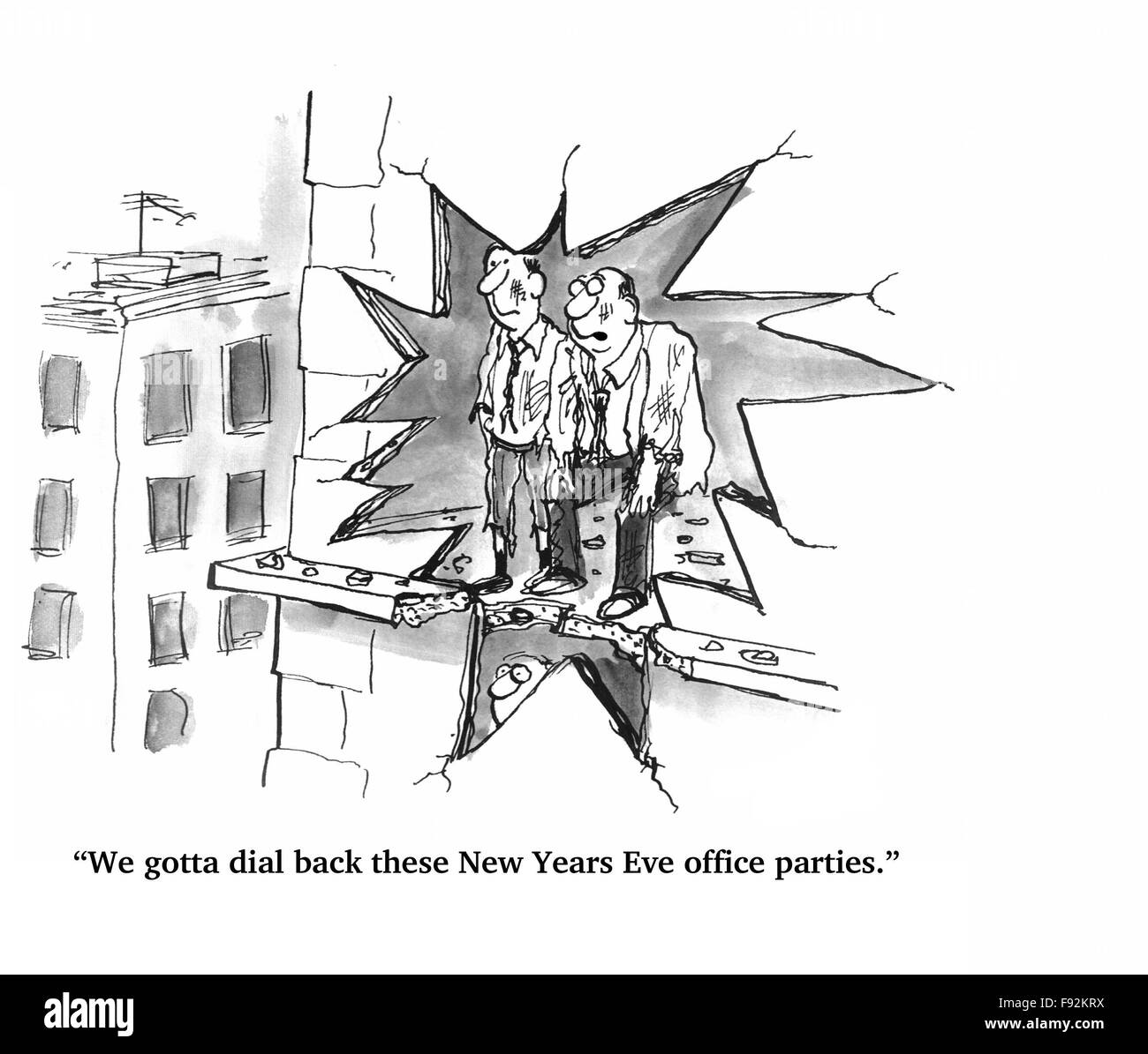 Die Silvesterparty wurde wild. Stockfoto