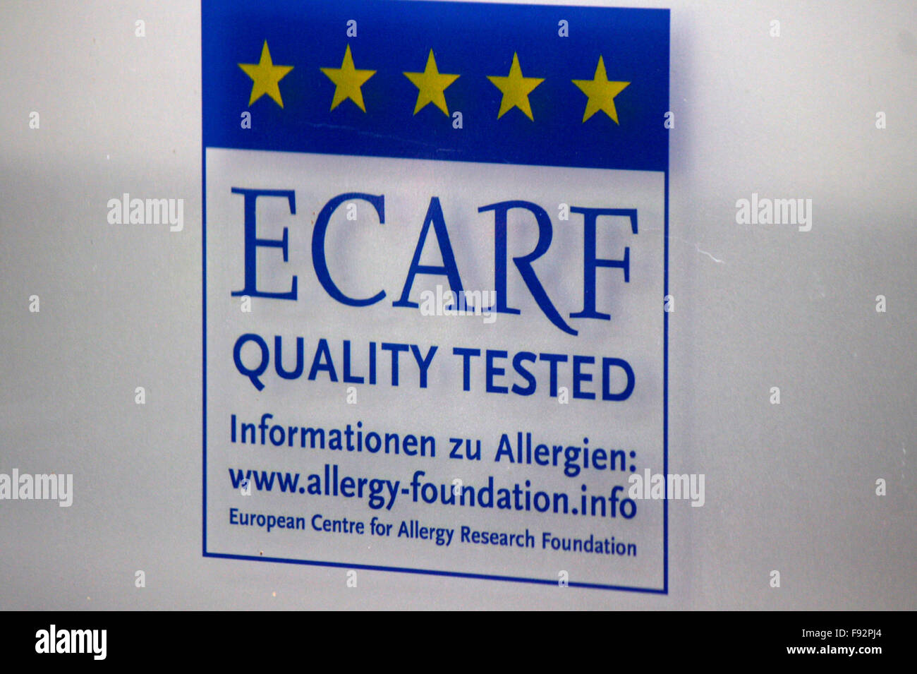 Markenname: "ECARF", Berlin. Stockfoto