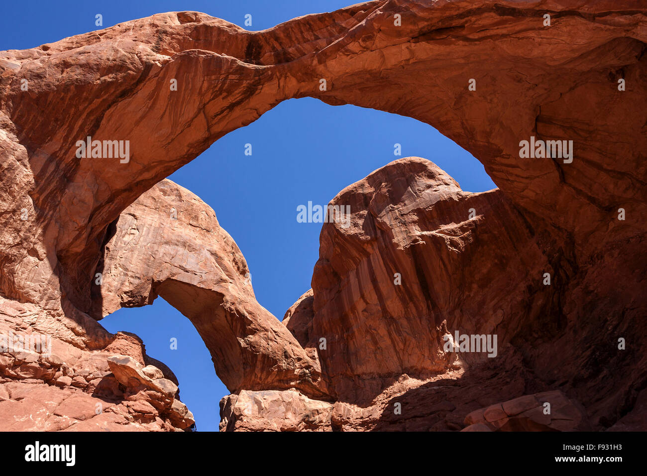 Doppelbogen, die Windows-Auswahl, Arches-Nationalpark, Utah, USA Stockfoto