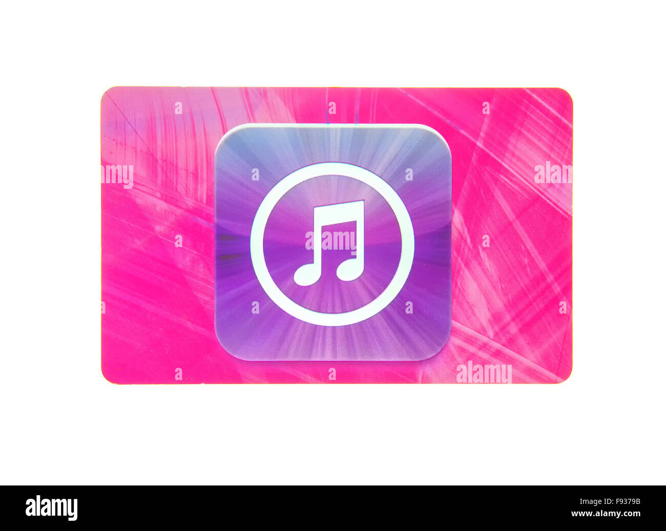 Apple-iTunes-Karte auf einem weißen Hintergrund Stockfoto