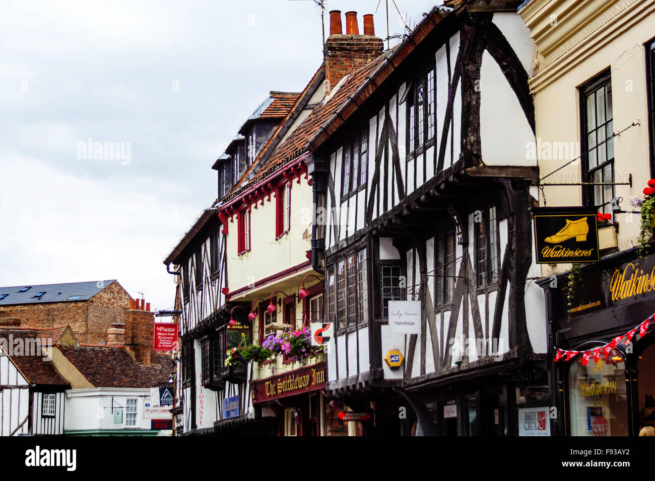 Schöne Architektur in der Altstadt in York, England Stockfoto
