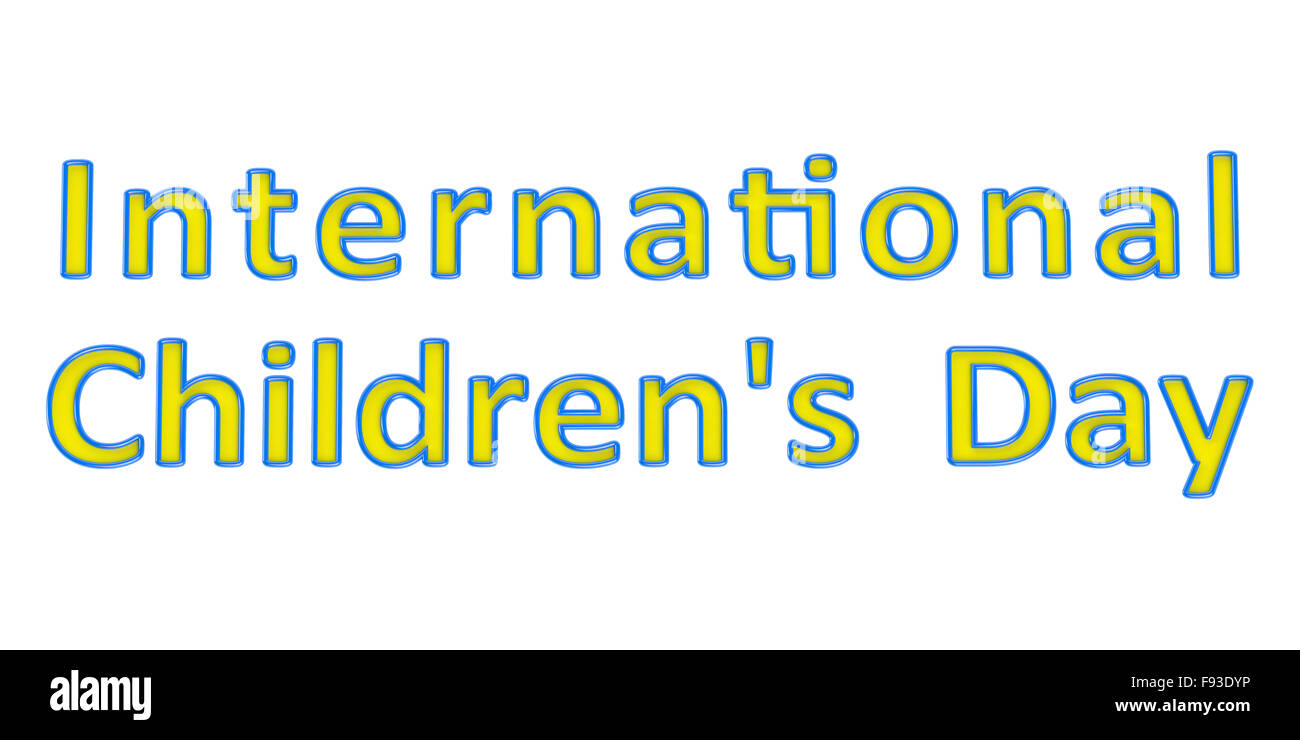 Internationalen Kinder Tag Konzept isoliert auf weißem Hintergrund Stockfoto