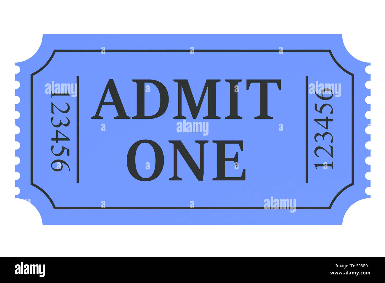 Ticket zugeben ein isolierten auf weißen Hintergrund Stockfoto