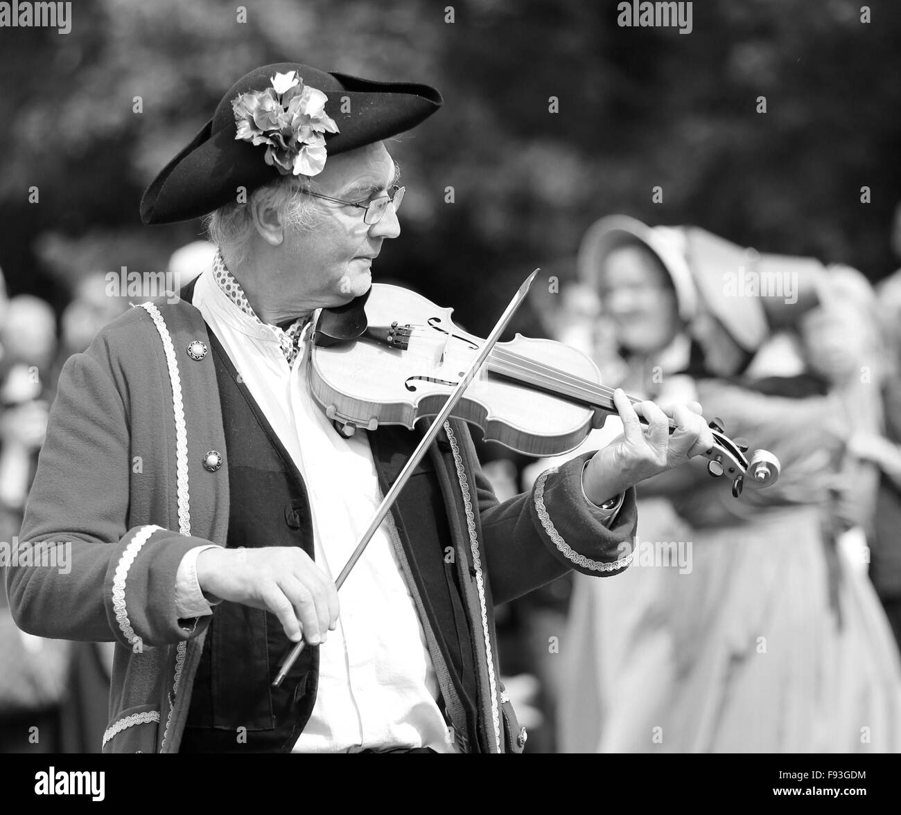 Musiker auf der Jane Austen Parade in Bath, September 2014 Stockfoto