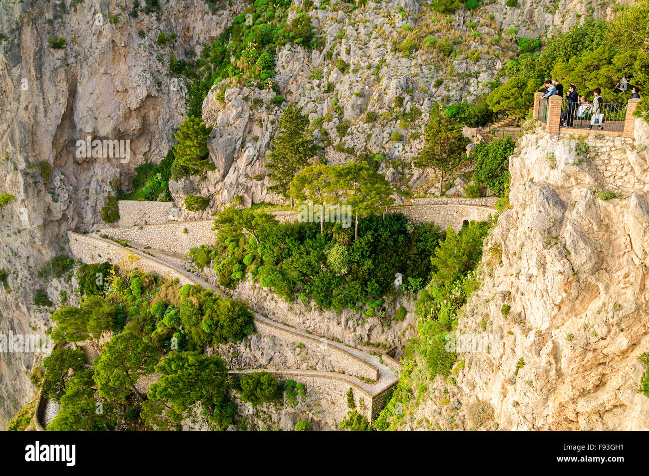 Via Krupp, auf der Küste des Mittelmeeres - Insel Capri, Italien Stockfoto