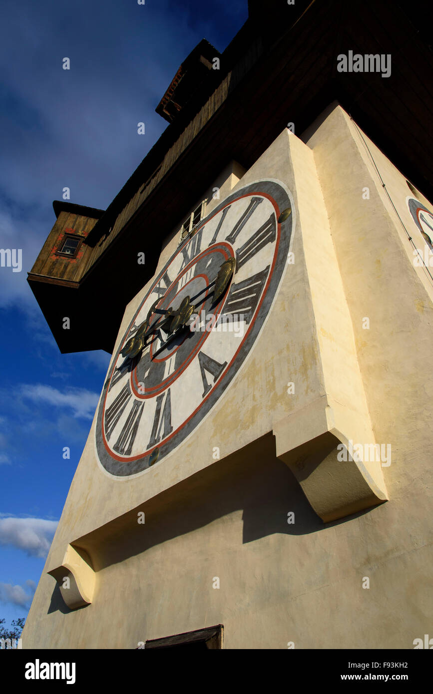 Uhrturm am Schlossberg, Graz, Steiermark, Österreich Stockfoto