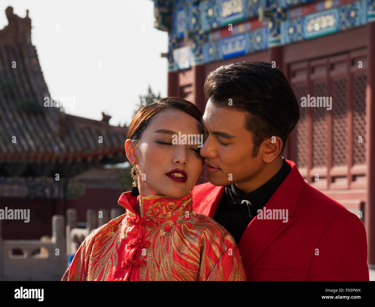 Brautpaar im Kulturpalast der Arbeiten Peopleim, Peking, China, Asien Stockfoto