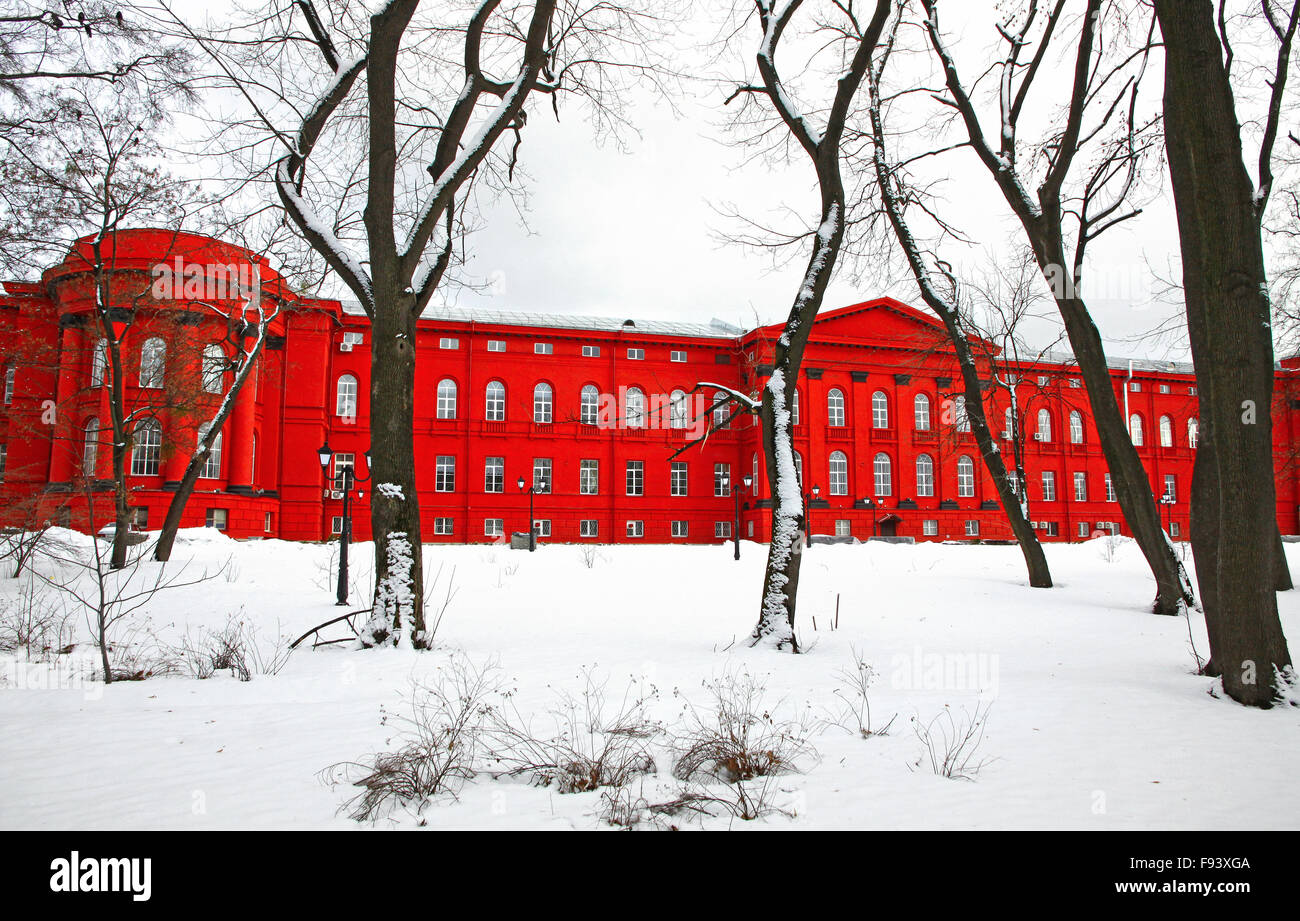 Winter-Blick auf Taras Shevchenko nationale Universität Kiew, Ukraine Stockfoto