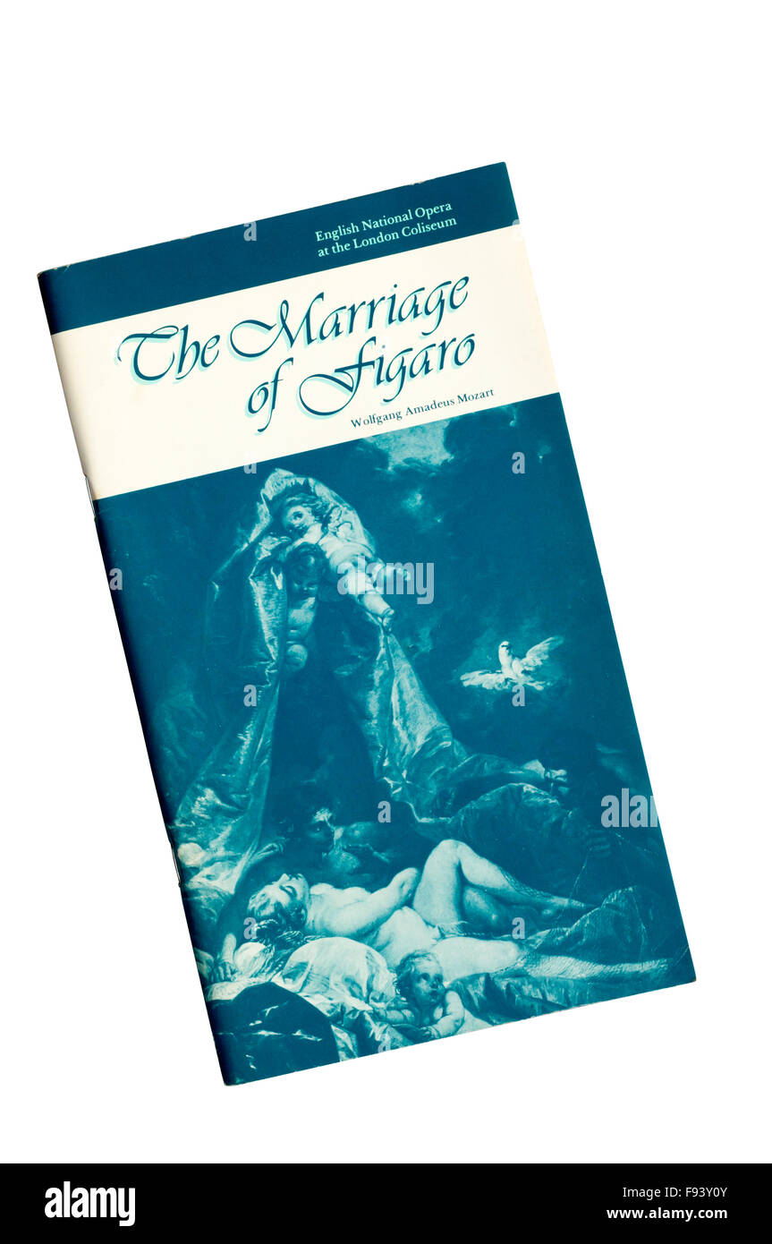 Programm für die 1978-English National Opera-Produktion von Le nozze di Figaro von Mozart im The London Coliseum. Stockfoto