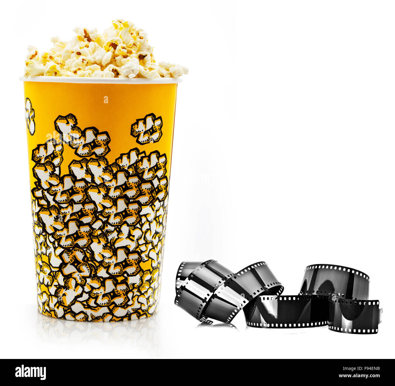 Große klassische Box Theater Popcorn isoliert auf weiss Stockfoto