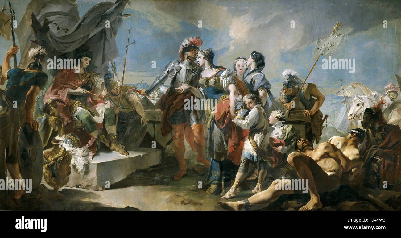 Giovanni Battista Tiepolo - La Reina Zenobia Ante el Emperador Aureliano Stockfoto