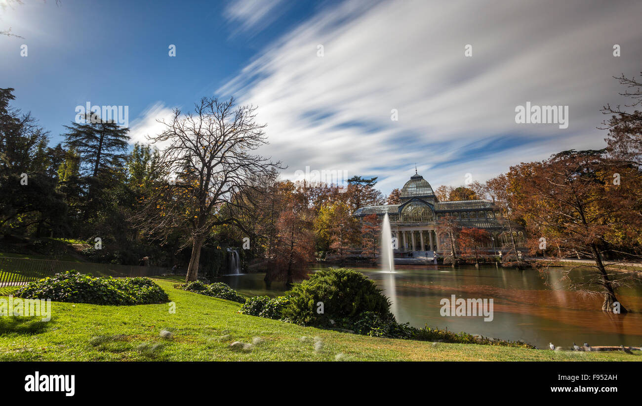 Crystal Palace im Retiro Park in Madrid Stockfoto