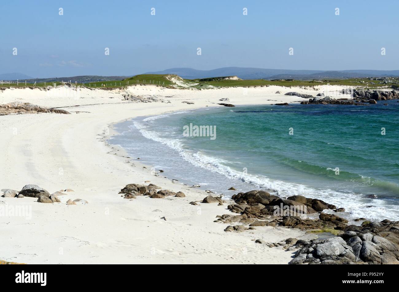 Weißer Sandstrand Hunde Bay Roundstone Connemara County Galway brandschutztechnischen Stockfoto